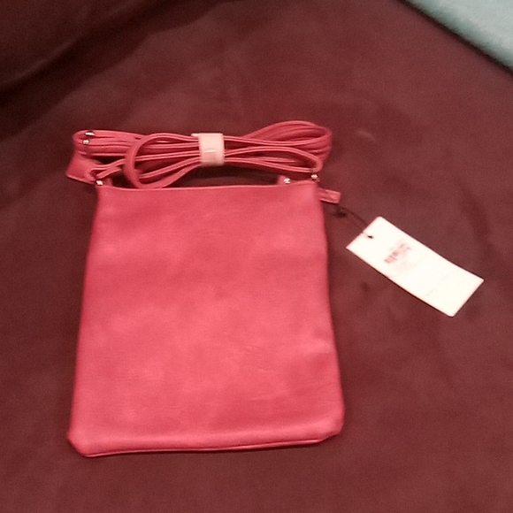Dusty Rose Colored Vegan Leather Crossbody New - Picture 4 of 13